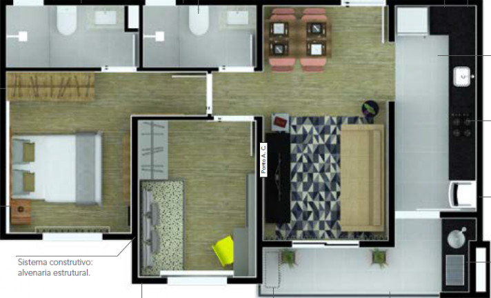 Imagem Apartamento com 2 Quartos à Venda, 52 m² em Chácara Bela Vista - Sumaré