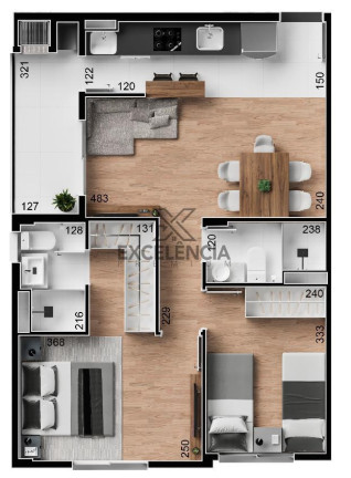 Imagem Apartamento com 3 Quartos à Venda, 58 m² em Costeira - São José Dos Pinhais