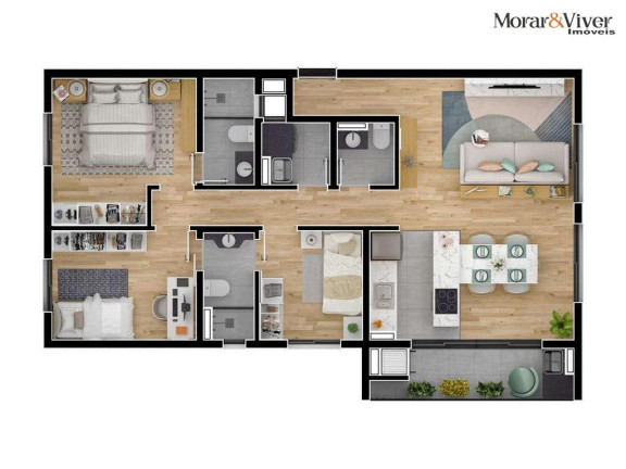 Imagem Apartamento com 2 Quartos à Venda, 61 m² em água Verde - Curitiba