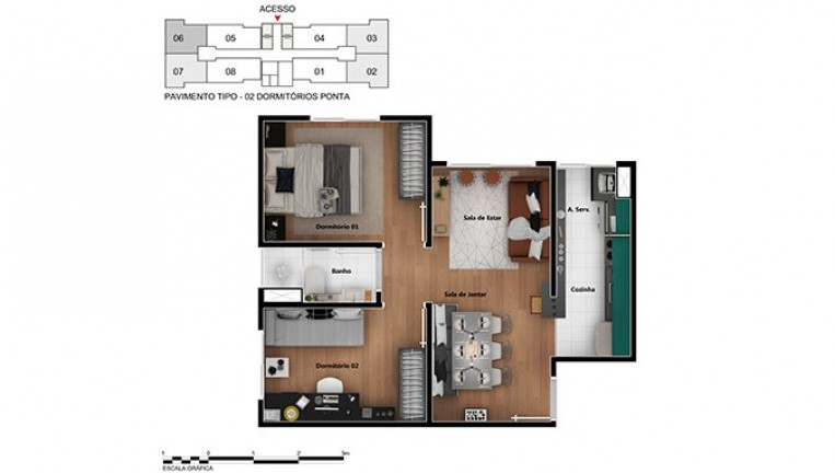 Imagem Apartamento com 1 Quarto à Venda, 42 m² em Jardim Leme - São Paulo