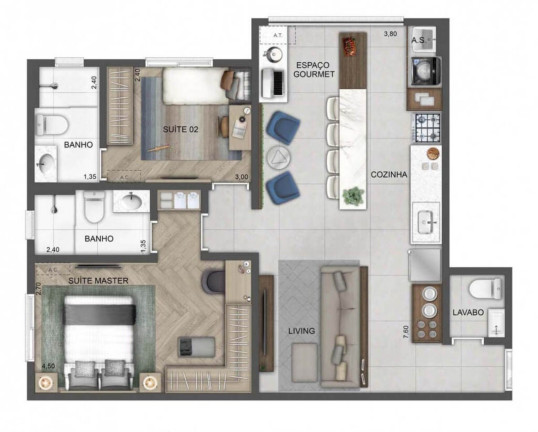 Imagem Apartamento com 2 Quartos à Venda, 70 m² em Butantã - São Paulo