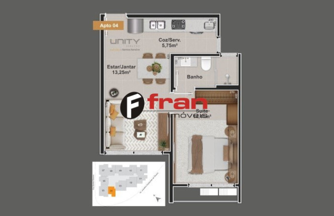 Imagem Apartamento com 1 Quarto à Venda, 39 m² em Estreito - Florianópolis