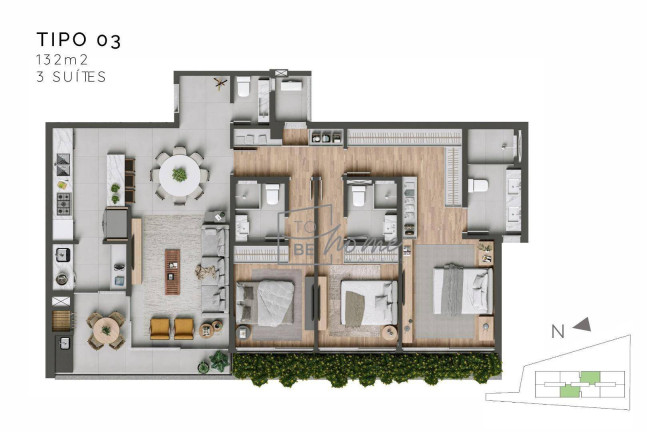 Imagem Apartamento com 3 Quartos à Venda, 132 m² em Juvevê - Curitiba
