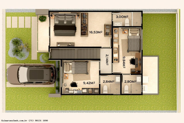 Imagem Casa com 4 Quartos à Venda, 124 m² em Alphaville (abrantes) - Camaçari