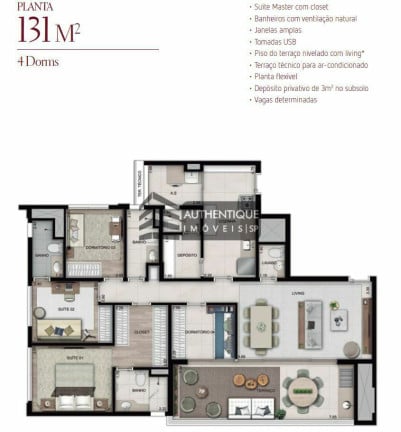 Apartamento com 4 Quartos à Venda, 247 m² em Vila Leopoldina - São Paulo