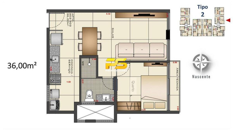 Apartamento com 2 Quartos à Venda, 59 m² em Poço - Cabedelo