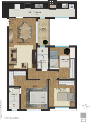Imagem Apartamento com 3 Quartos à Venda, 79 m² em Centro - Santa Maria