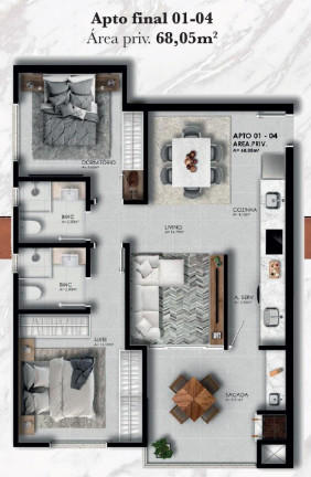 Imagem Apartamento com 1 Quarto à Venda, 51 m² em São Francisco De Assis - Camboriú