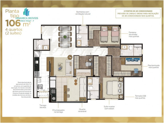 Imagem Apartamento com 4 Quartos à Venda, 106 m² em Taquaral - Campinas