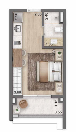 Imagem Apartamento com 1 Quarto à Venda, 42 m² em Moema - São Paulo