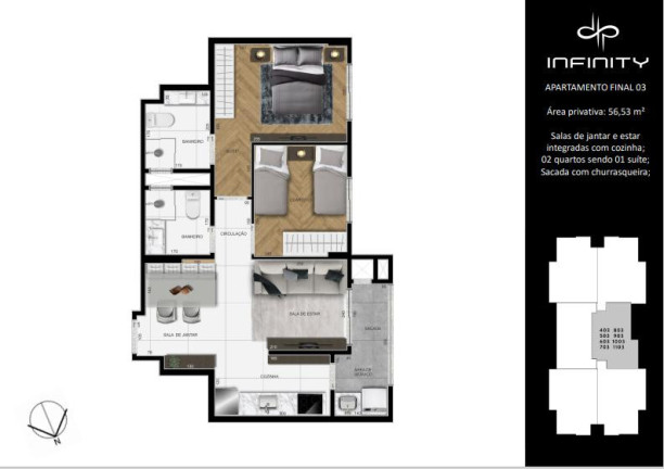 Imagem Apartamento com 3 Quartos à Venda, 62 m² em Centro - São José Dos Pinhais