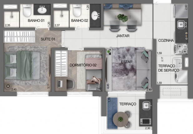 Imagem Apartamento com 2 Quartos à Venda, 51 m² em Ibirapuera - São Paulo
