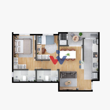 Apartamento com 2 Quartos à Venda, 53 m² em Hauer - Curitiba