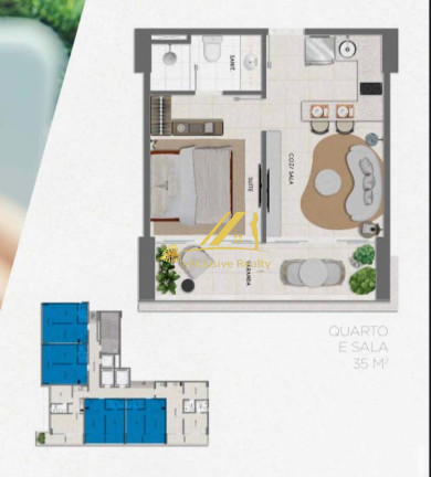 Apartamento com 1 Quarto à Venda, 35 m² em Barra - Salvador