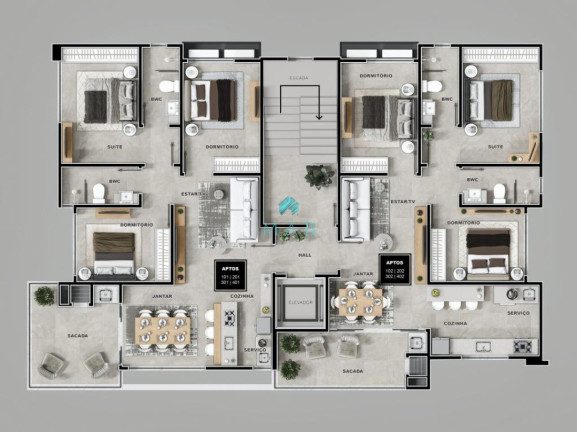 Imagem Apartamento com 3 Quartos à Venda, 77 m² em Praia De Palma - Governador Celso Ramos