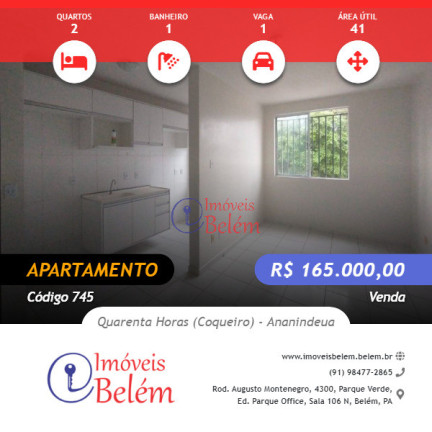 Imagem Apartamento com 2 Quartos à Venda, 41 m² em Quarenta Horas (coqueiro) - Ananindeua