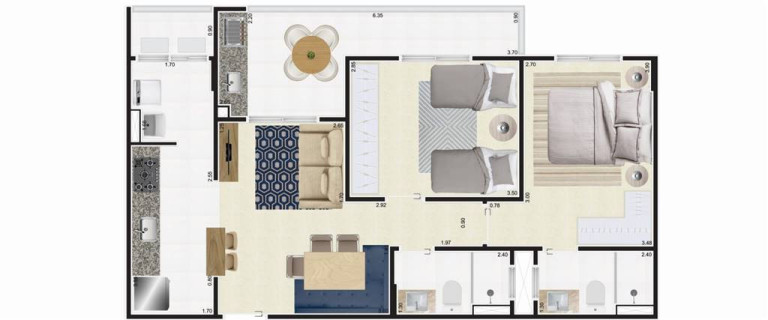 Imagem Apartamento com 2 Quartos à Venda, 72 m² em Centro - Mongagua