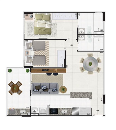 Imagem Apartamento com 2 Quartos à Venda, 77 m² em Vila Mirim - Praia Grande