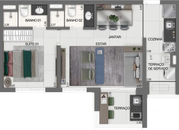 Imagem Apartamento com 2 Quartos à Venda, 51 m² em Ibirapuera - São Paulo