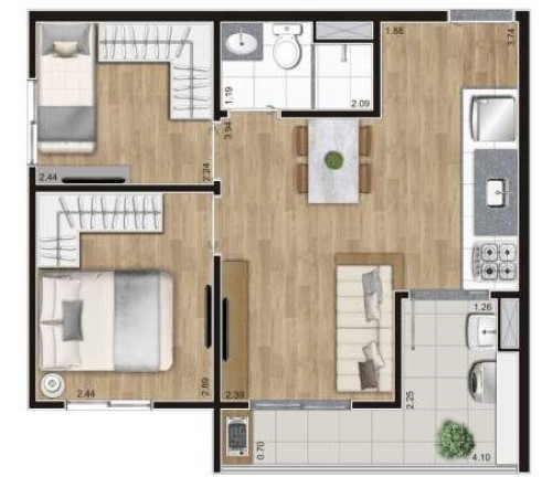Imagem Apartamento com 2 Quartos à Venda, 42 m² em Belenzinho - São Paulo