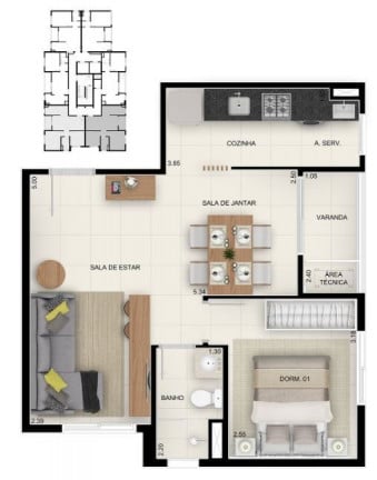 Imagem Apartamento com 2 Quartos à Venda, 45 m² em Taquaral - Campinas