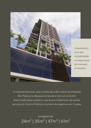 Imagem Apartamento com 1 Quarto à Venda, 24 m² em Bosque Da Saúde - Cuiabá