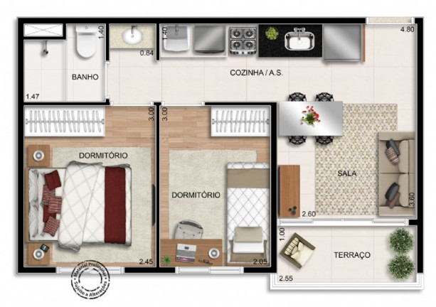 Apartamento com 2 Quartos à Venda, 48 m² em Jabaquara - São Paulo