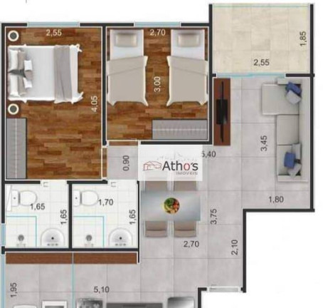 Imagem Apartamento com 2 Quartos à Venda, 63 m² em Jardim Barcelona - Indaiatuba