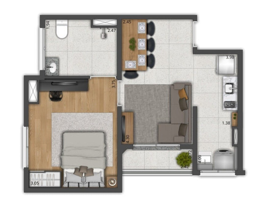 Imagem Apartamento com 2 Quartos à Venda, 39 m² em Alto De Pinheiros - São Paulo