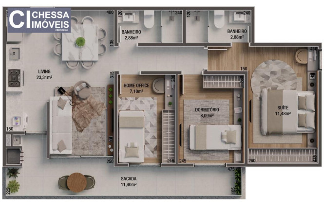 Imagem Apartamento com 2 Quartos à Venda, 85 m² em Vila Operária - Itajaí