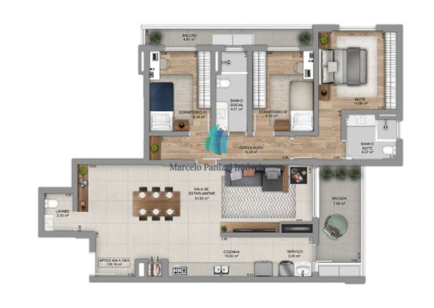 Imagem Apartamento com 3 Quartos à Venda, 128 m² em Centro - Bento Gonçalves