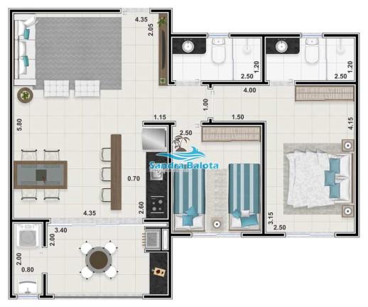 Imagem Apartamento com 2 Quartos à Venda, 65 m² em Itaguá - Ubatuba