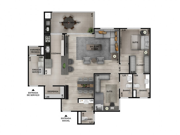 Imagem Apartamento com 3 Quartos à Venda, 141 m² em Vila Das Hortências - Jundiaí