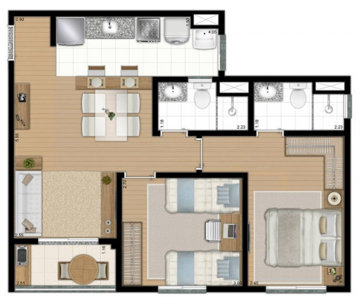 Imagem Apartamento com 2 Quartos à Venda, 55 m² em Vila Conceição - Diadema