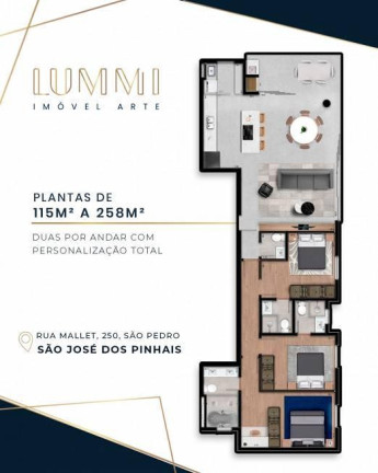 Imagem Apartamento com 3 Quartos à Venda, 113 m² em São Pedro - São José Dos Pinhais