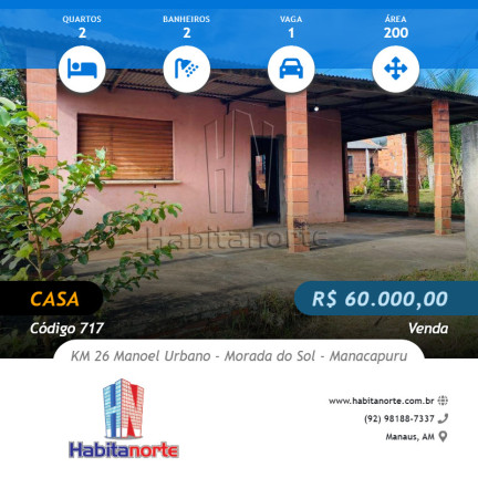 Imagem Casa com 2 Quartos à Venda, 200 m² em Morada Do Sol - Manacapuru