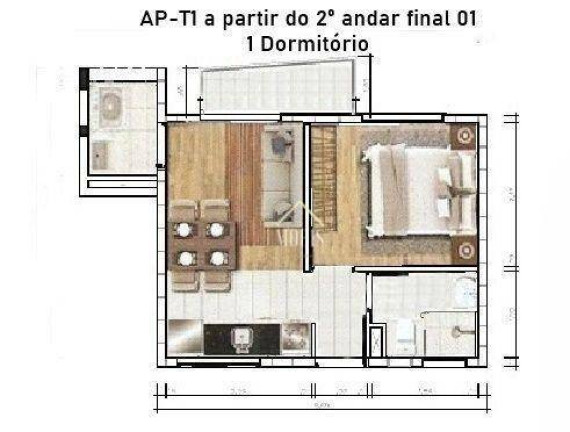 Imagem Apartamento com 1 Quarto à Venda, 23 m² em Campestre - Santo André