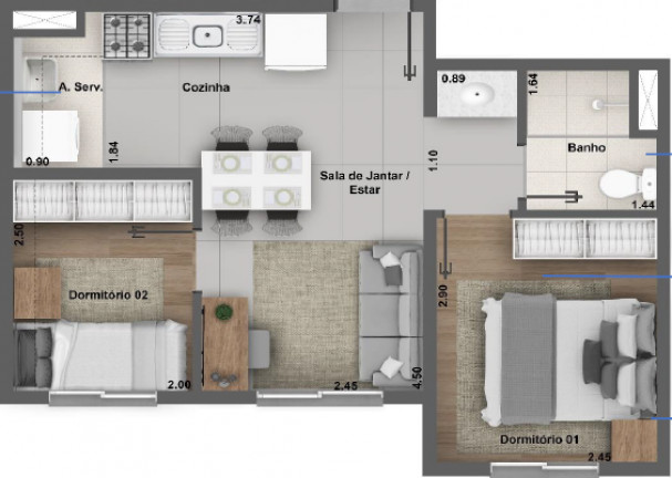 Imagem Apartamento com 2 Quartos à Venda, 39 m² em Cidade Nova São Miguel - São Paulo