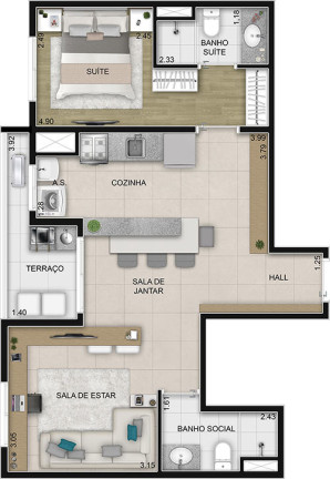 Imagem Apartamento com 2 Quartos à Venda, 55 m² em Bela Vista - Osasco