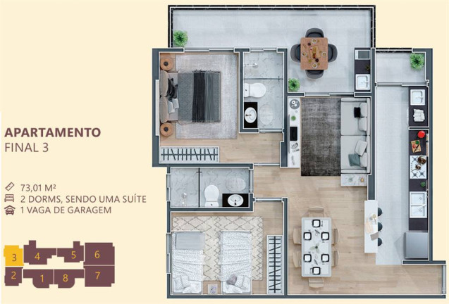 Imagem Apartamento com 2 Quartos à Venda, 67 m² em Mirim - Praia Grande