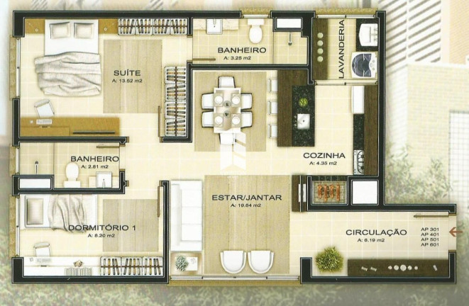 Imagem Apartamento com 2 Quartos à Venda, 64 m² em Nossa Senhora Medianeira - Santa Maria