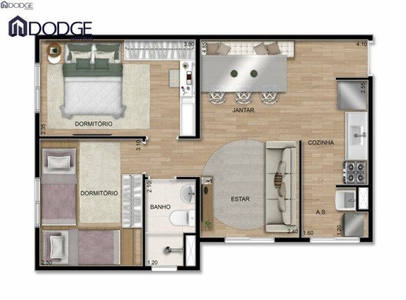 Imagem Apartamento com 2 Quartos à Venda, 43 m² em Jardim Campestre - São Bernardo Do Campo