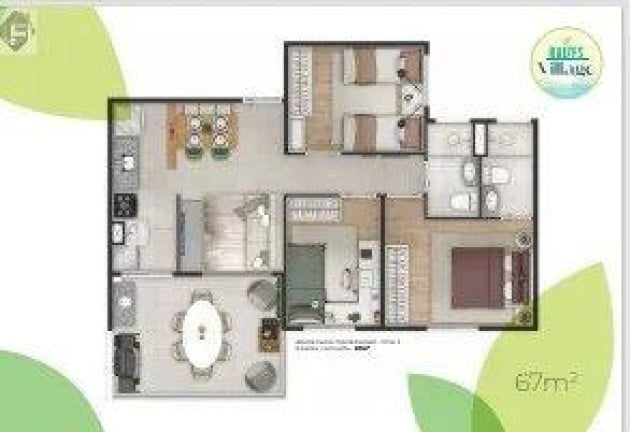 Foto do imóvel: Apartamento com 2 Quartos à Venda, 58 m² em Cotia