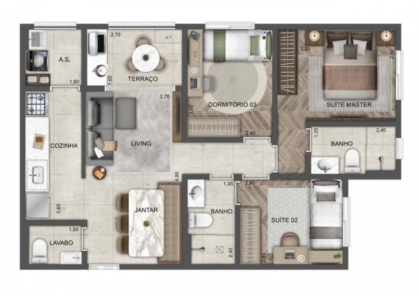 Imagem Apartamento com 2 Quartos à Venda, 143 m² em Butantã - São Paulo