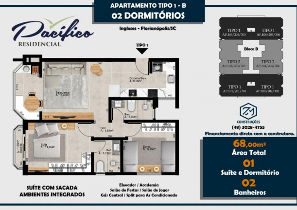 Imagem Apartamento com 2 Quartos à Venda, 68 m² em Ingleses Do Rio Vermelho - Florianópolis