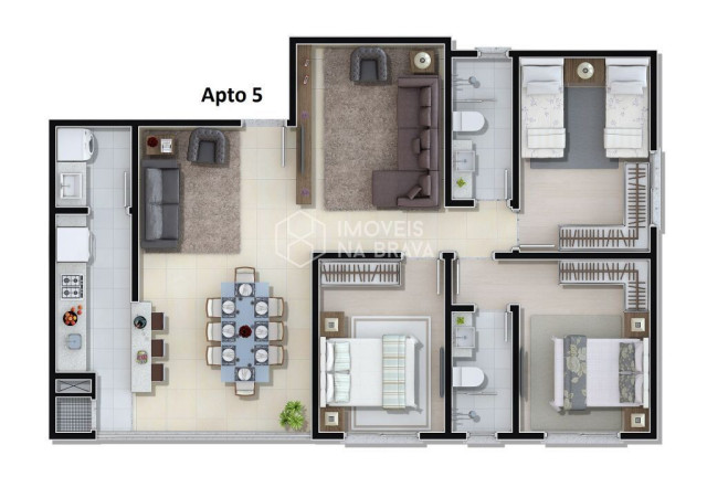 Imagem Apartamento com 1 Quarto à Venda, 72 m² em Fazenda - Itajaí