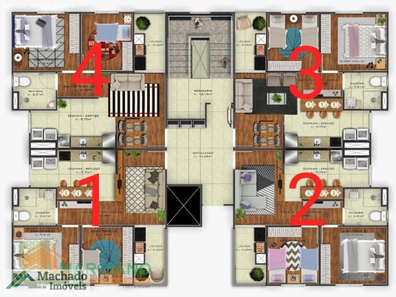 Imagem Apartamento com 2 Quartos à Venda, 52 m² em Camobi - Santa Maria