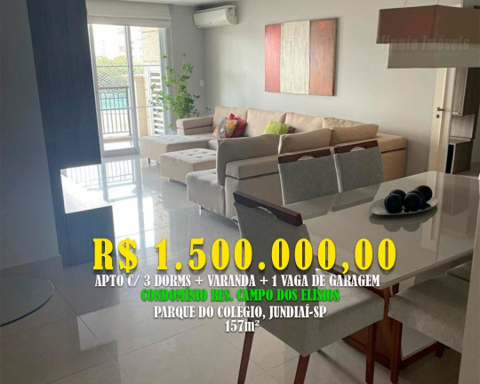 Imagem Apartamento com 3 Quartos à Venda, 157 m² em Jardim Campos Elísios - Jundiaí