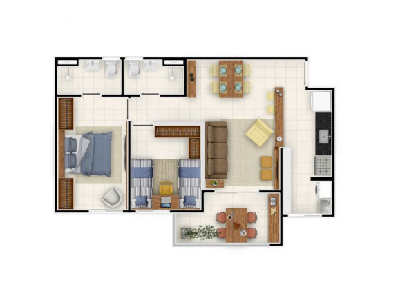 Imagem Apartamento com 3 Quartos à Venda, 79 m² em Jardim Guanabara - Jundiaí