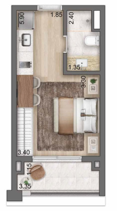 Imagem Apartamento com 1 Quarto à Venda, 38 m² em Moema - São Paulo